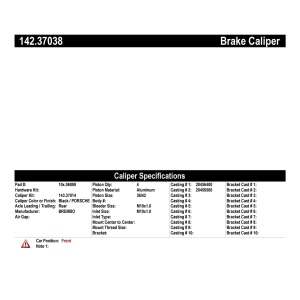 Centric Posi Quiet™ Loaded Brake Caliper for 1988 Porsche 928 - 142.37038