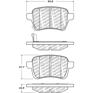 Centric Posi Quiet Pro™ Ceramic Rear Disc Brake Pads for 2018 Fiat 500L - 500.17220