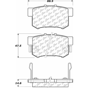 Centric Posi Quiet™ Ceramic Rear Disc Brake Pads for 2011 Suzuki Kizashi - 105.05372