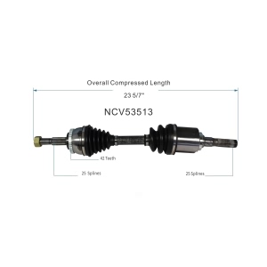 GSP North America Front Driver Side CV Axle Assembly for 1992 Nissan NX - NCV53513