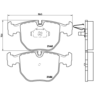 brembo Premium Low-Met OE Equivalent Front Brake Pads for BMW 740iL - P06021