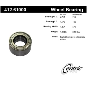Centric Premium™ Front Driver Side Double Row Wheel Bearing for 2006 Mazda Tribute - 412.61000