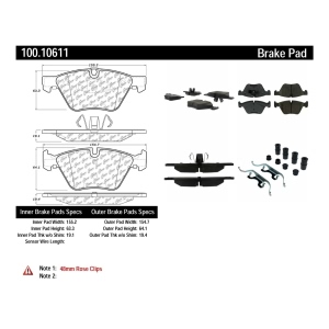 Centric Formula 100 Series™ OEM Brake Pads for BMW 128i - 100.10611