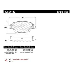 Centric Formula 100 Series™ OEM Brake Pads for 2002 Jaguar X-Type - 100.09110