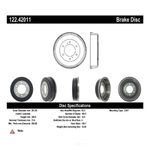 Centric Premium™ Brake Drum for 1990 Nissan D21 - 122.42011