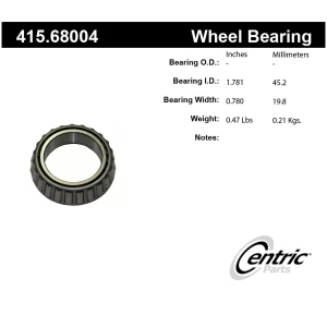 Centric Premium™ Front Passenger Side Outer Wheel Bearing for 1997 Mitsubishi Montero Sport - 415.68004