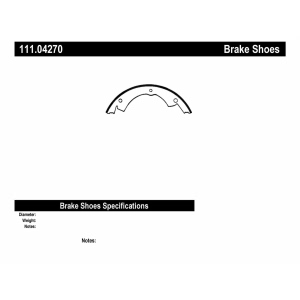Centric Premium™ Drum Brake Shoes for Chevrolet P30 - 111.04270
