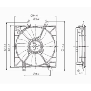 TYC Engine Cooling Fan for Kia Spectra - 600660