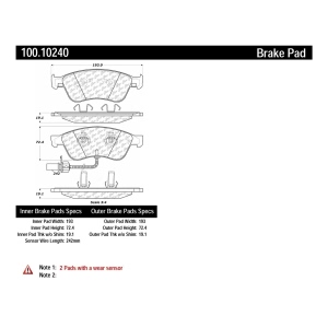 Centric Formula 100 Series™ OEM Brake Pads for 2005 Audi A8 Quattro - 100.10240