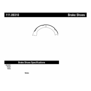 Centric Premium™ Parking Brake Shoes for 1999 Plymouth Prowler - 111.09310