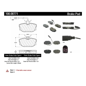 Centric Formula 100 Series™ OEM Brake Pads for 2000 Volkswagen EuroVan - 100.08771