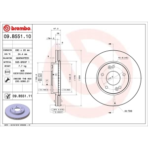 brembo UV Coated Series Front Brake Rotor for 2012 Kia Soul - 09.B551.11