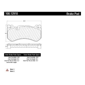 Centric Formula 100 Series™ OEM Brake Pads for Mercedes-Benz GL63 AMG - 100.12910