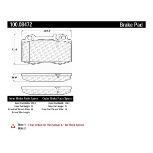 Centric Formula 100 Series™ OEM Brake Pads for 2009 Mercedes-Benz CLS550 - 100.08472