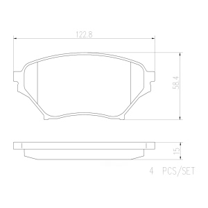 brembo Premium Ceramic Front Disc Brake Pads for 2003 Mazda Miata - P49029N