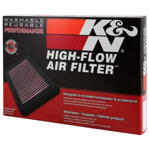 K&N 33 Series Panel Red Air Filter （11.75" L x 8.25" W x 0.875" H) for Jeep Wrangler JK - 33-2364
