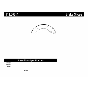 Centric Premium Rear Drum Brake Shoes for 1996 Hyundai Elantra - 111.06611