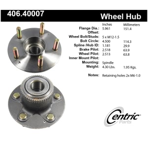 Centric Premium™ Wheel Bearing And Hub Assembly for 1998 Acura TL - 406.40007