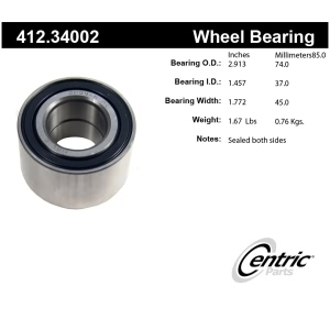 Centric Premium™ Rear Passenger Side Double Row Wheel Bearing for 1995 BMW 525i - 412.34002
