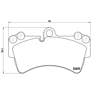 brembo Premium Low-Met OE Equivalent Front Brake Pads for 2005 Porsche Cayenne - P85065