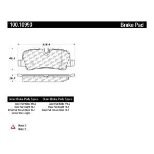 Centric Formula 100 Series™ OEM Brake Pads for Land Rover LR4 - 100.10990