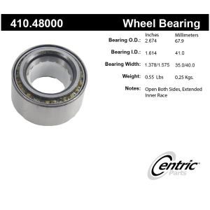 Centric Premium™ Front Driver Side Wheel Bearing and Race Set for 1994 Geo Tracker - 410.48000