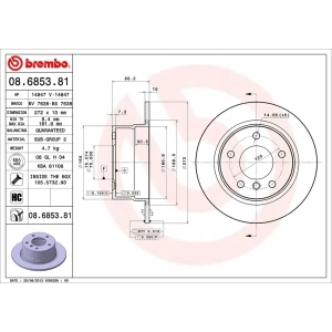 brembo UV Coated Series Solid Rear Brake Rotor for BMW Z3 - 08.6853.81