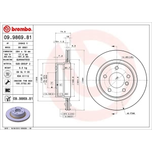 brembo UV Coated Series Vented Rear Brake Rotor for 2006 BMW Z4 - 09.9869.81