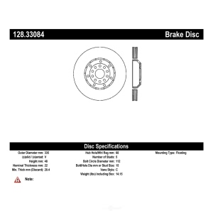 Centric Premium™ OE Style Drilled Brake Rotor for Audi RS6 - 128.33084