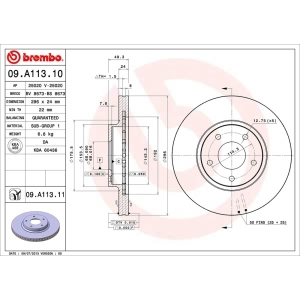 brembo UV Coated Series Vented Front Brake Rotor for 2002 Infiniti I35 - 09.A113.11