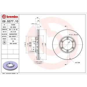 brembo OE Replacement Front Brake Rotor for 1993 Isuzu Pickup - 09.5577.10