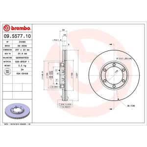 brembo OE Replacement Front Brake Rotor for 1992 Isuzu Rodeo - 09.5577.10