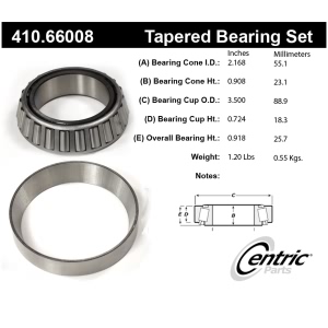 Centric Premium™ Rear Passenger Side Outer Wheel Bearing and Race Set for Chevrolet Suburban 3500 HD - 410.66008