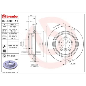 brembo UV Coated Series Vented Rear Passenger Side Brake Rotor for 2001 BMW Z3 - 09.8700.11