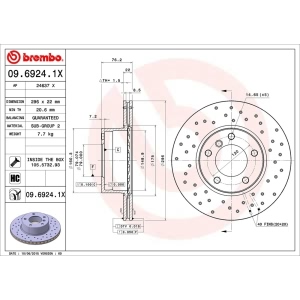 brembo Premium Xtra Cross Drilled UV Coated 1-Piece Front Brake Rotors for 2001 BMW 525i - 09.6924.1X