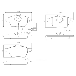 brembo Premium Ceramic Disc Brake Pads for 2001 Audi TT - P85039N