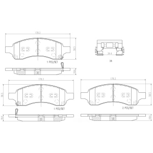 brembo Premium Ceramic Front Disc Brake Pads for 2010 GMC Canyon - P10049N