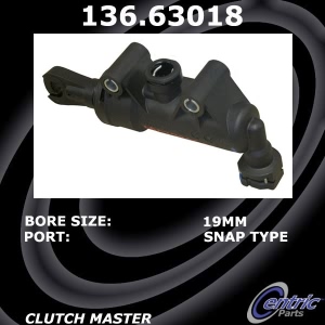 Centric Premium Clutch Master Cylinder for 2017 Dodge Challenger - 136.63018