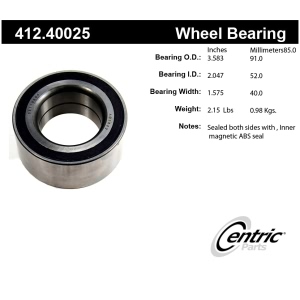 Centric Premium™ Front Driver Side Wheel Bearing for 2010 Honda Accord Crosstour - 412.40025