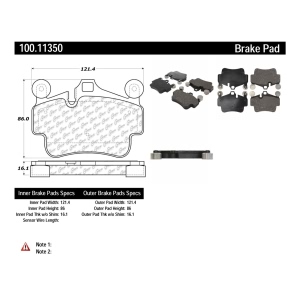 Centric Formula 100 Series™ OEM Brake Pads for 2020 Porsche 718 Boxster - 100.11350