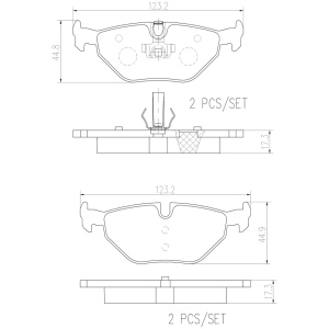 brembo Premium Ceramic Rear Disc Brake Pads for 1998 BMW 323i - P06025N