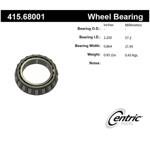 Centric Premium™ Rear Passenger Side Inner Wheel Bearing for 1988 GMC R2500 Suburban - 415.68001