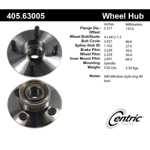 Centric C-Tek™ Standard Wheel Bearing And Hub Assembly for 1995 Plymouth Neon - 405.63005E