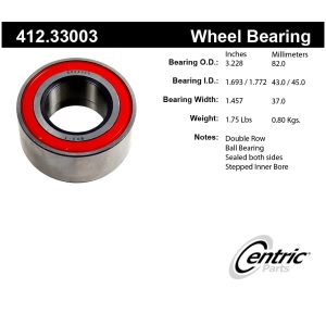 Centric Premium™ Front Passenger Side Double Row Wheel Bearing for 2002 Audi A6 - 412.33003