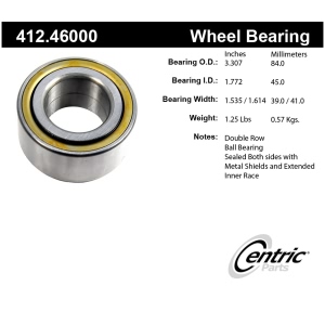 Centric Premium™ Front Driver Side Double Row Wheel Bearing for 2003 Kia Optima - 412.46000
