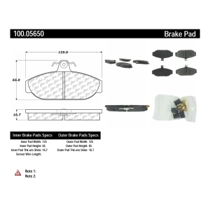 Centric Formula 100 Series™ OEM Brake Pads for 1987 Volvo 740 - 100.05650