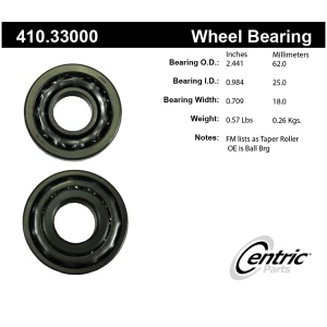 Centric Premium™ Front Passenger Side Inner Wheel Bearing and Race Set for Volkswagen Transporter - 410.33000