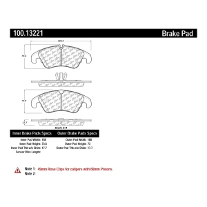 Centric Formula 100 Series™ OEM Brake Pads for 2013 Audi A7 Quattro - 100.13221