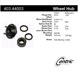 Centric Premium™ Wheel Hub Repair Kit for 1990 Toyota Camry - 403.44003