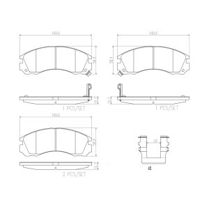 brembo Premium Ceramic Front Disc Brake Pads for Mitsubishi Eclipse - P54017N